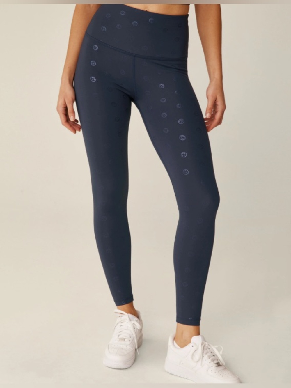 BEYOND YOGA high waisted midi legging happy face in navy Size S